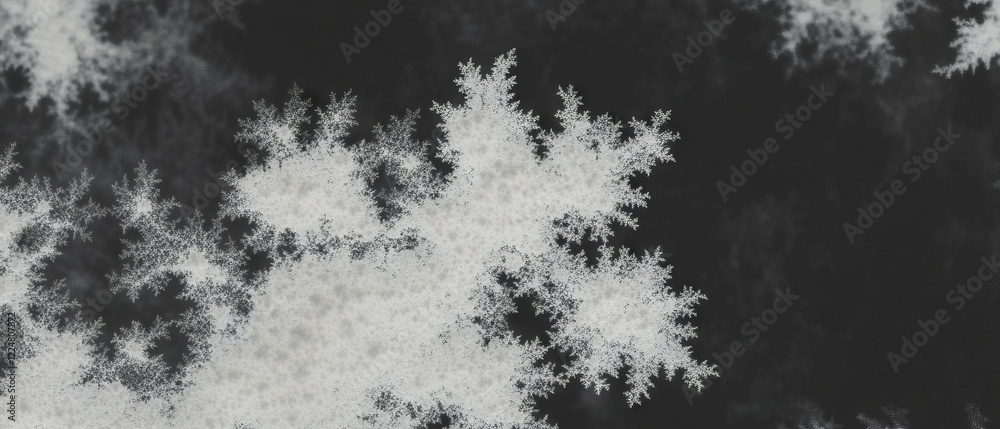 Obraz premium Monochrome fractal overlay texture on a black background enhances classic design aesthetics