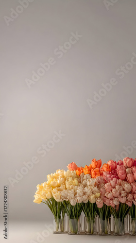 Colorful Tulips Arranged Ne...