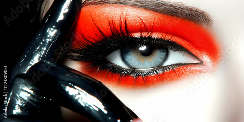 Close-up of a blue eye with...