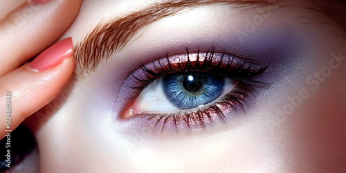 Close-up of a blue eye with...