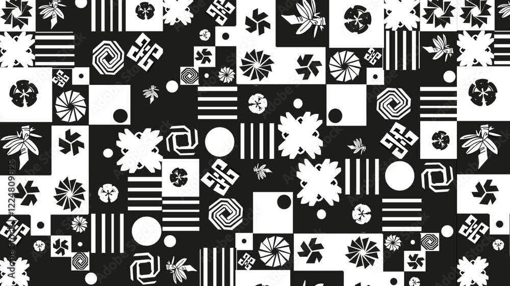 Video with geometric simple abstract shapes pattern japan Video with geometric simple abstract shapes pattern japan