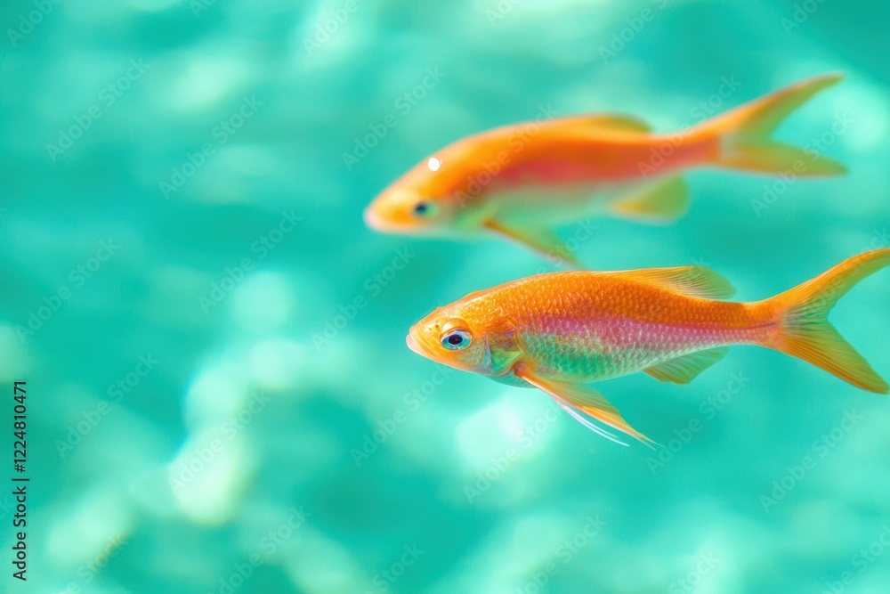 Fototapeta premium Vibrant Tropical Fish Swimming in Crystal Clear Waters of a Tropical Environment