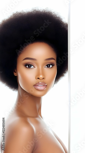Beautiful Woman with Afro H...