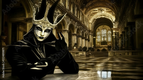 Mysterious Masked Figure Si...