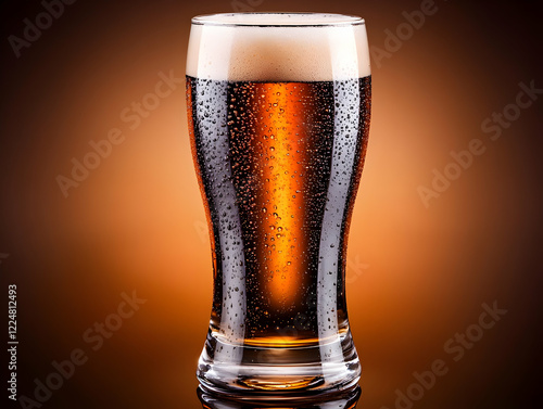Cold Beer Glass Fills with ...