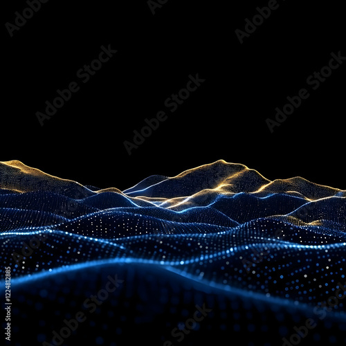 Abstract Blue and Gold Part...