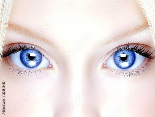 Close-up of captivating blu...