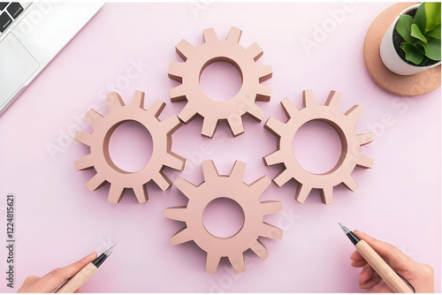 Four Interlocking Gears Sym...