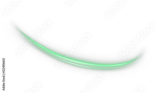 vibrant, futuristic light trail with swirling green neon waves, glowing spirals, and sparkling energy. Featuring an abstract, transparent effect with rotating beams, streaks, and vortex motion for dyn