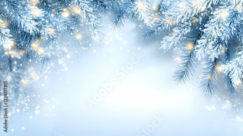 Snowy Pine Branches with Sp...