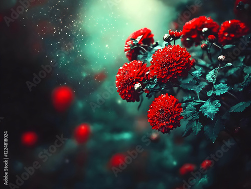 Red Chrysanthemum Flowers B...