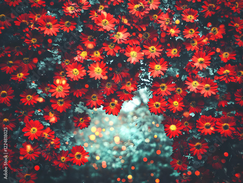 Red Flowers Bloom Vibrantly...
