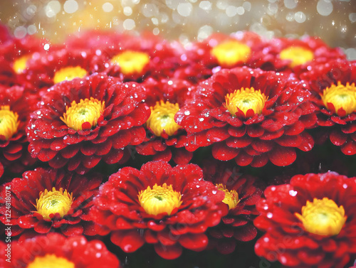 Red Chrysanthemum Flowers B...