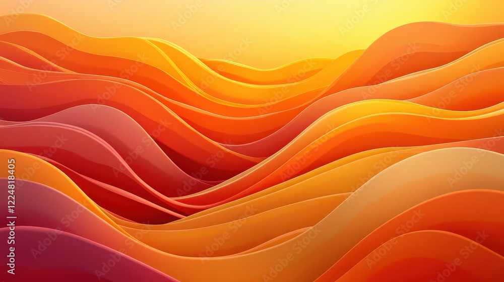 Abstract Sunset Waves in Warm Colors Abstract Sunset Waves in Warm Colors