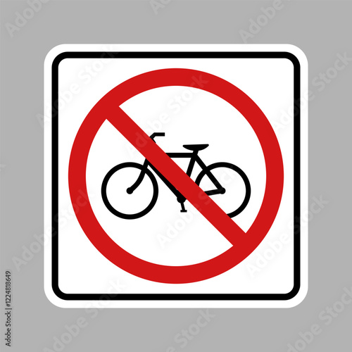 No Bicycle Regulatory Traffic Sign. Vector