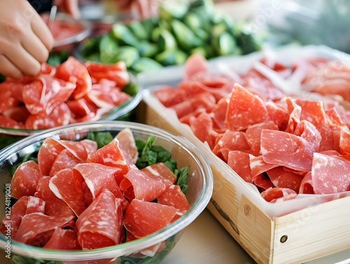 Thinly Sliced Cured Meat Pr...