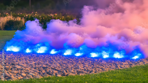 Blue and Pink Smoke Creeps ...