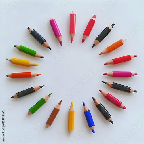 Colored Pencils Form a Circ...