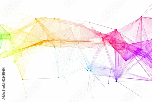 Abstract Colorful Plexus Ne...
