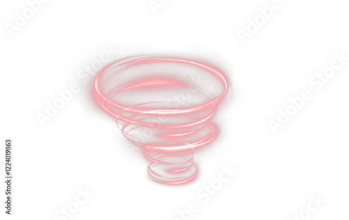 vibrant, futuristic light trail with swirling red neon waves, glowing spirals, and sparkling energy. Featuring an abstract, transparent effect with rotating beams, streaks, and vortex motion for dynam