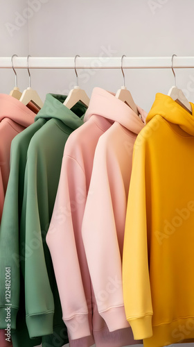 Colorful Hoodies Hanging on...