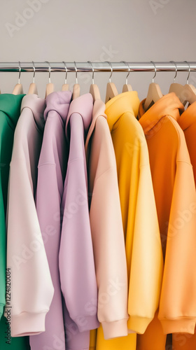 Colorful Hoodies Hanging on...