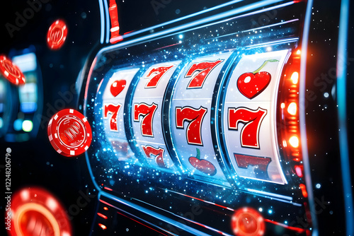 Slot Machine Reels Spin wit...