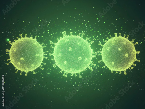 3D Rendered Virus Cells Flo...