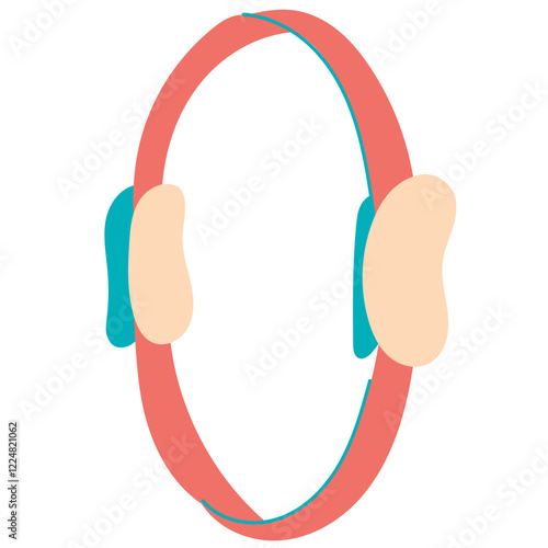 Pilates exercise equipment with a circular ring shape and handle. Pilates Circle Ring. Healthy Lifestyle Concept