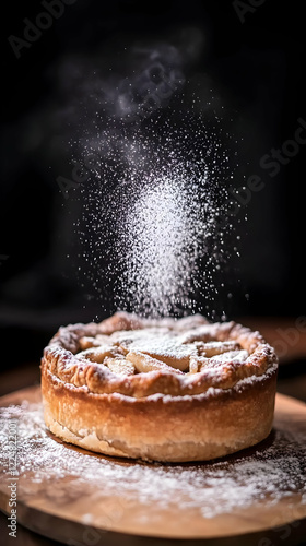 Freshly Baked Pie Being Dus...