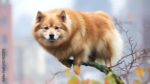 Fluffy Dog Perches Carefull...