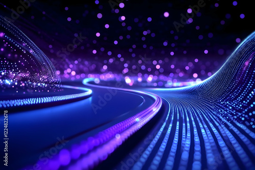 Abstract Blue and Purple Pa...