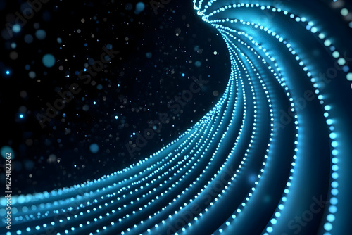 Abstract 3D Blue Light Trai...