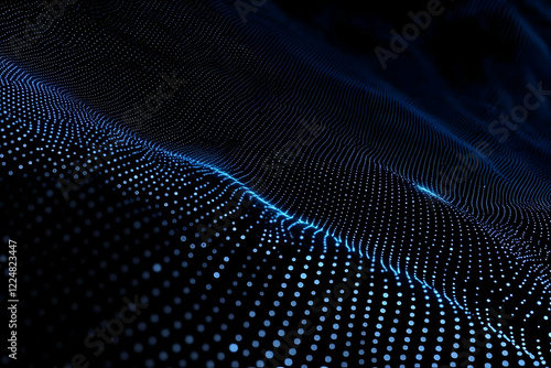 Abstract Blue Particles Flo...
