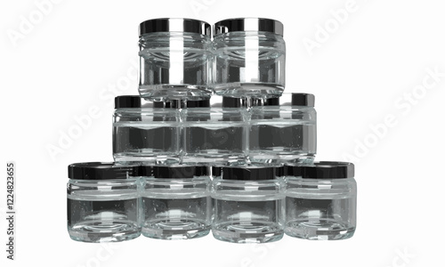 3D illustration - Glass jars - cosmetics