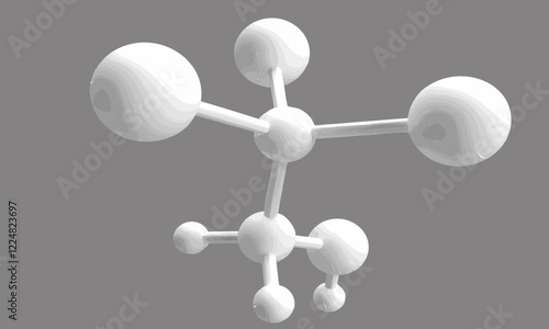 3D illustration - tribromoethanol molecule