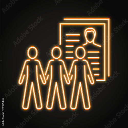 Census records neon line icon