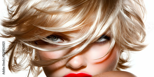 Close-up of a Woman with Bl...