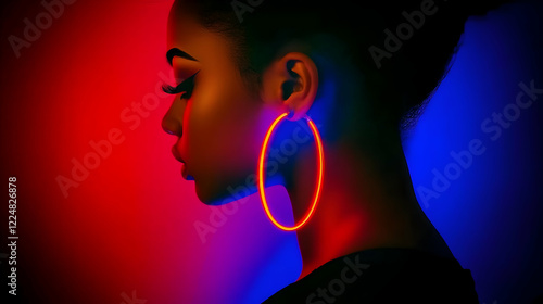 Stylish Woman Poses with Ne...