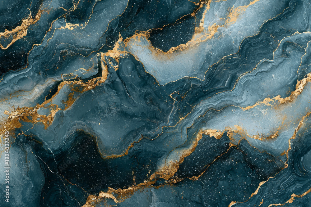 Abstract teal and gold marble texture. Abstract teal and gold marble texture.