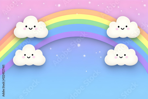 Four Smiling Clouds Float N...