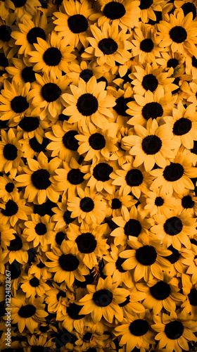 Numerous Golden Sunflowers ...