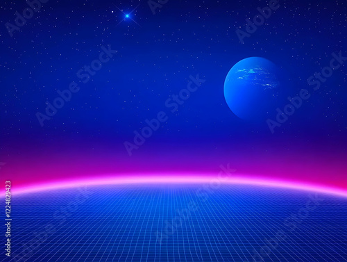 Retro Futuristic Landscape ...