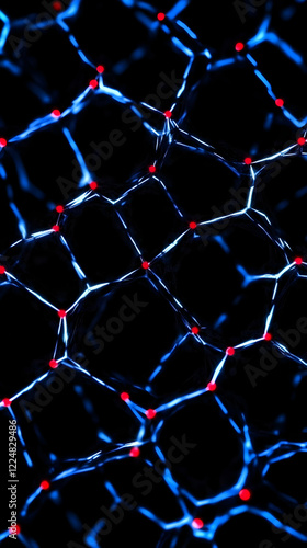 Abstract Blue Network Glows...