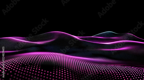 Abstract Pink Digital Wave ...
