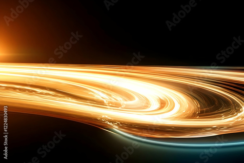 Abstract Golden Light Trail...