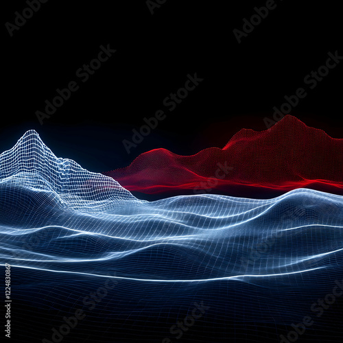 Abstract 3D wireframe lands...