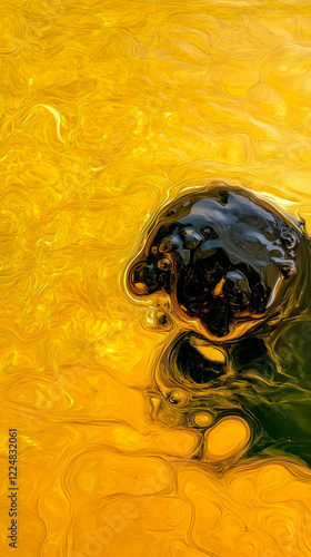 Abstract Swirls of Gold and...
