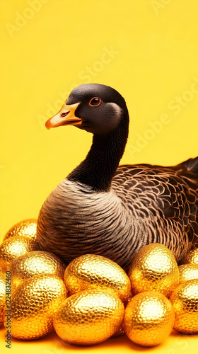 Goose Sits on Golden Eggs C...