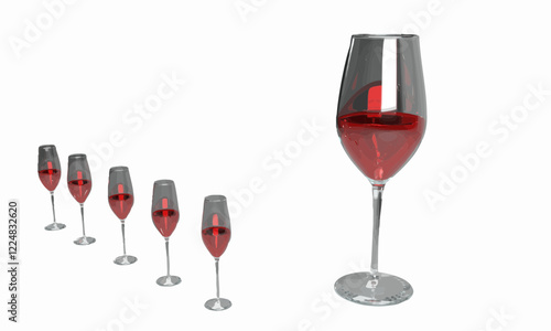 3D illustration - vine glasses